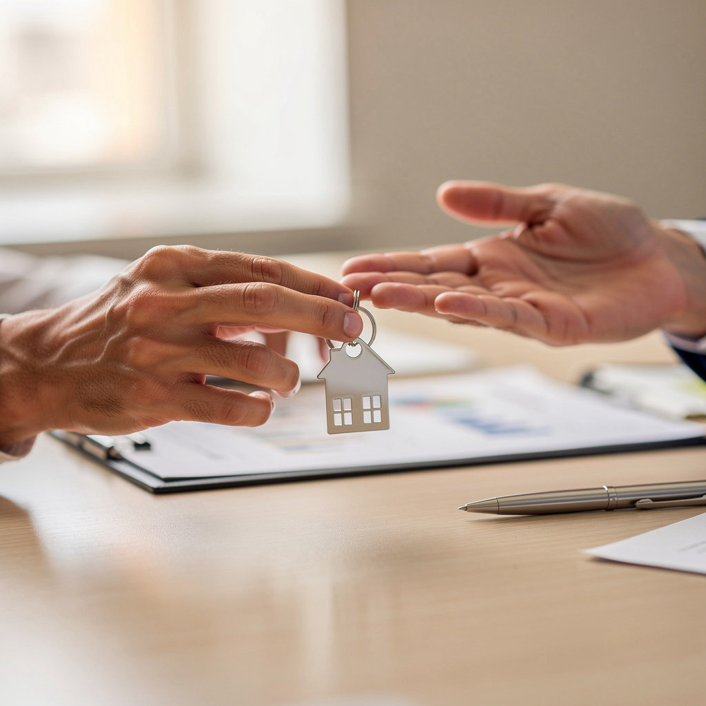 VALUE REAL ESTATE agent discussing property details with clients in San Diego